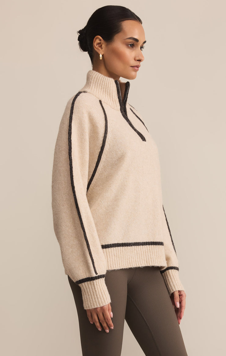 Sweaters Alps Half Zip Sweater Light Oatmeal Heather