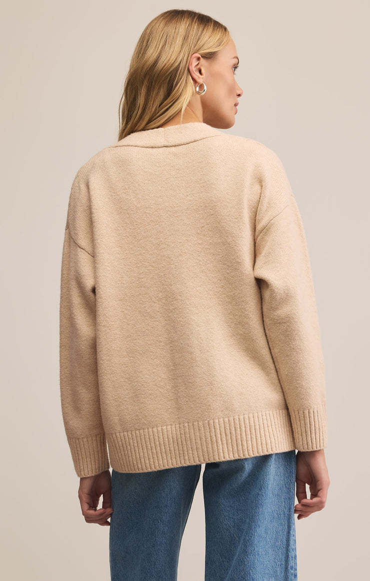 Sweaters Theo V-Neck Cardigan Champagne Heather