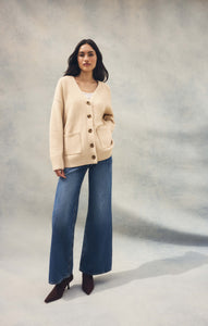 SweatersTheo V-Neck Cardigan Champagne Heather