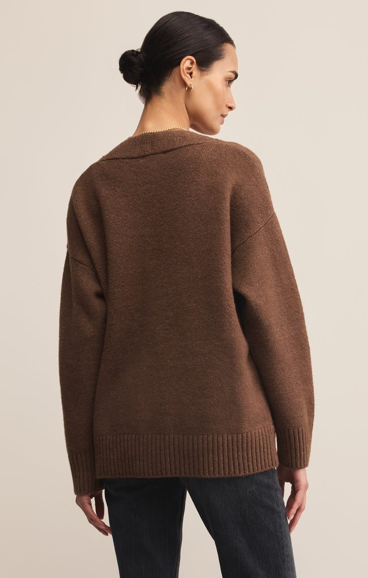 Sweaters Theo V-Neck Cardigan Suede