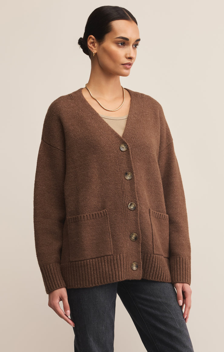 Sweaters Theo V-Neck Cardigan Suede