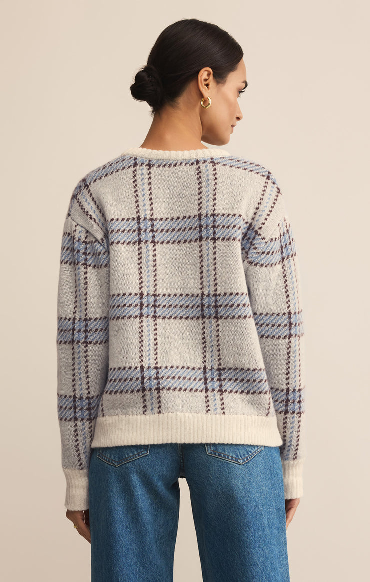 Sweaters Junction Plaid Sweater Natural