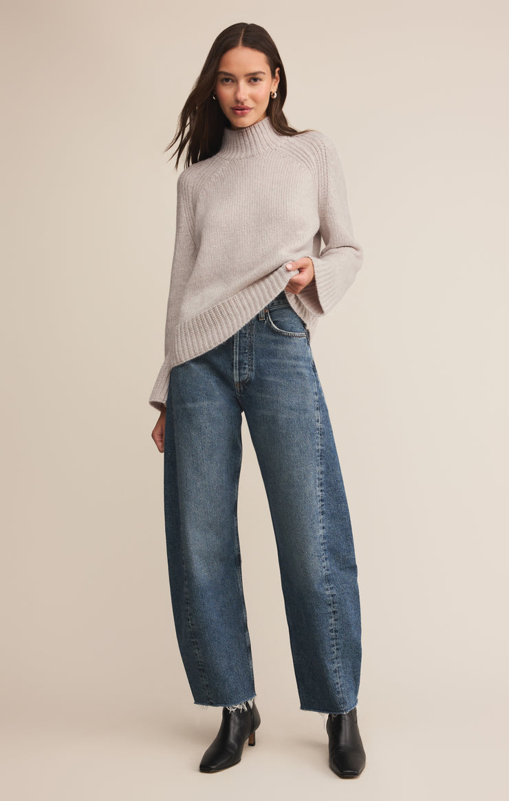 Sweaters Emerge Mock Neck Sweater Turtle Dove