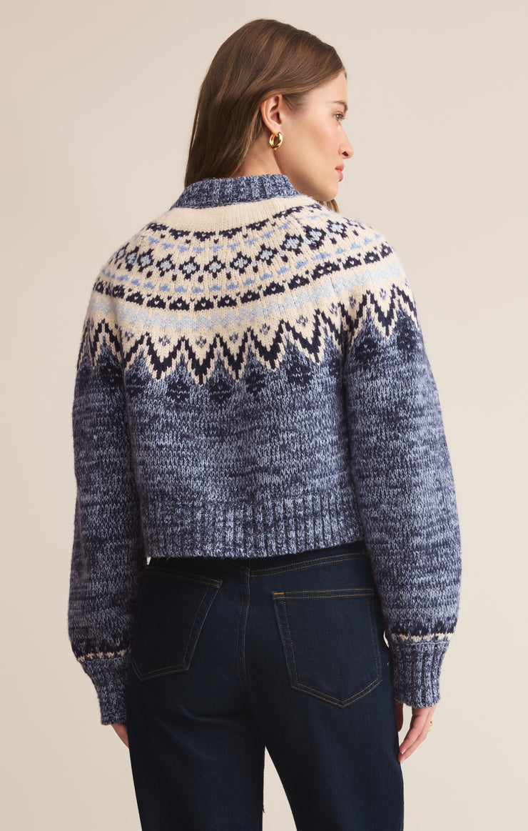 Sweaters North Sea Fairisle Cardigan Blue Velvet Heather