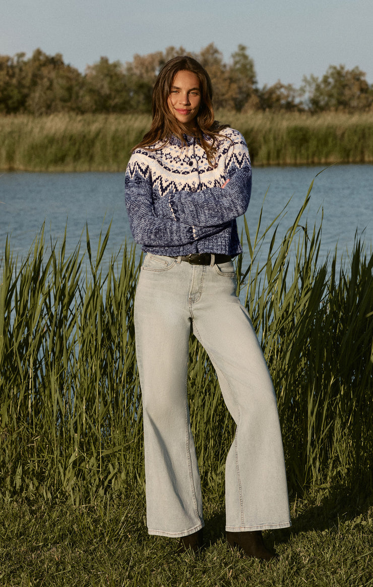 Sweaters North Sea Fairisle Cardigan Blue Velvet Heather