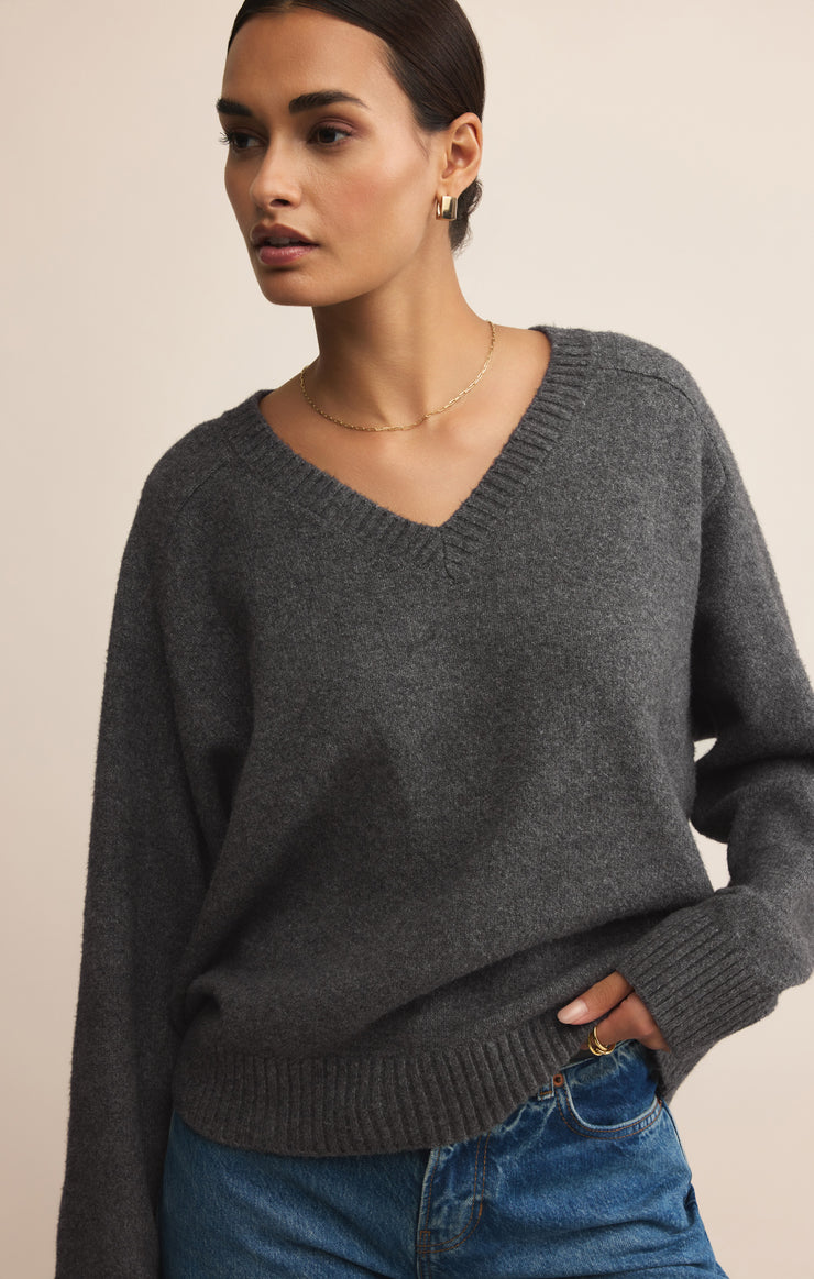 Sweaters Eloise V-Neck Sweater Charcoal Heather