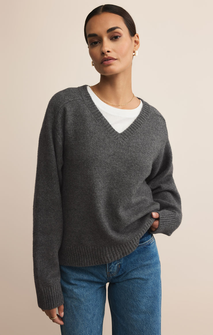 Sweaters Eloise V-Neck Sweater Charcoal Heather
