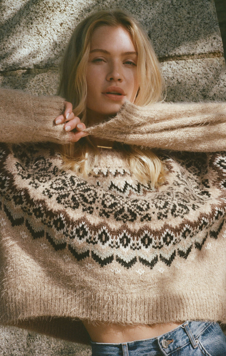 Sweaters Kenaby Fair Isle Sweater Oatmeal Heather