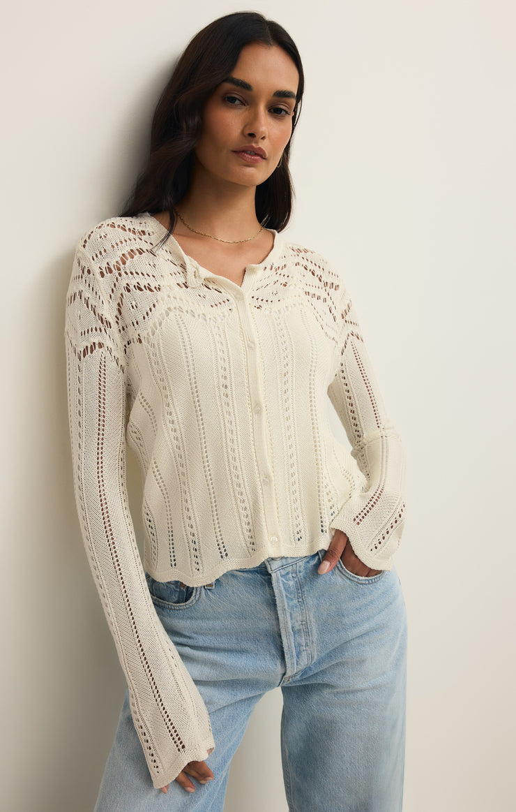 Sweaters Alycia Crochet Sweater Top Cloud