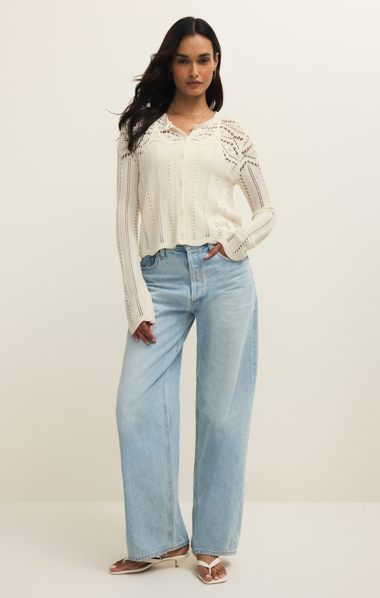 Sweaters Alycia Crochet Sweater Top Cloud