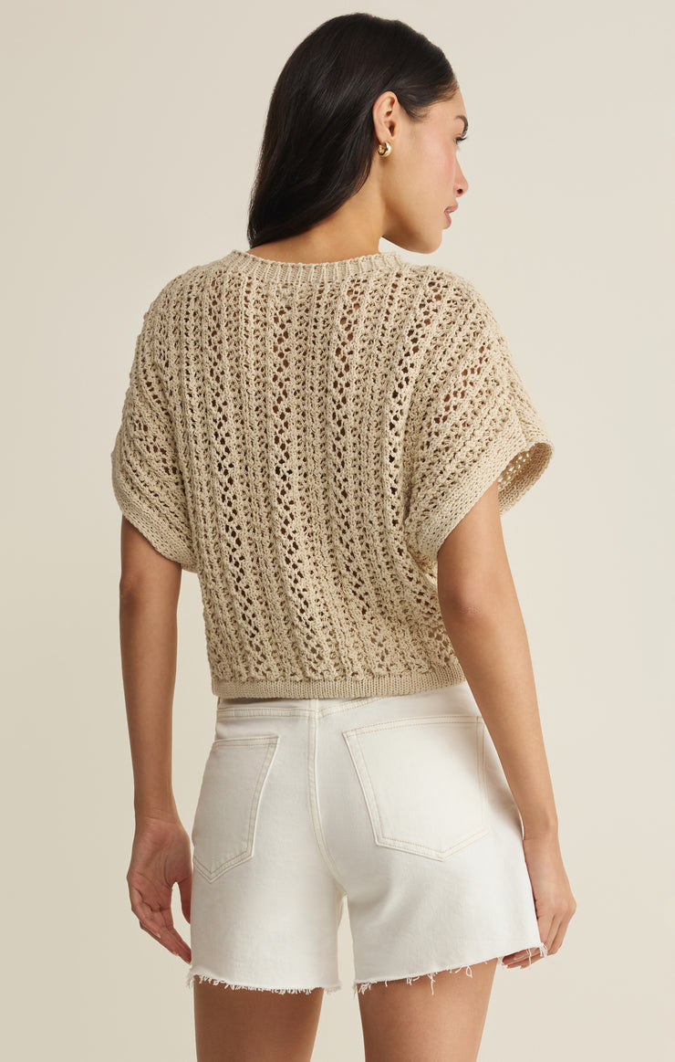 Tops Ballast Crochet Sweater Top Natural