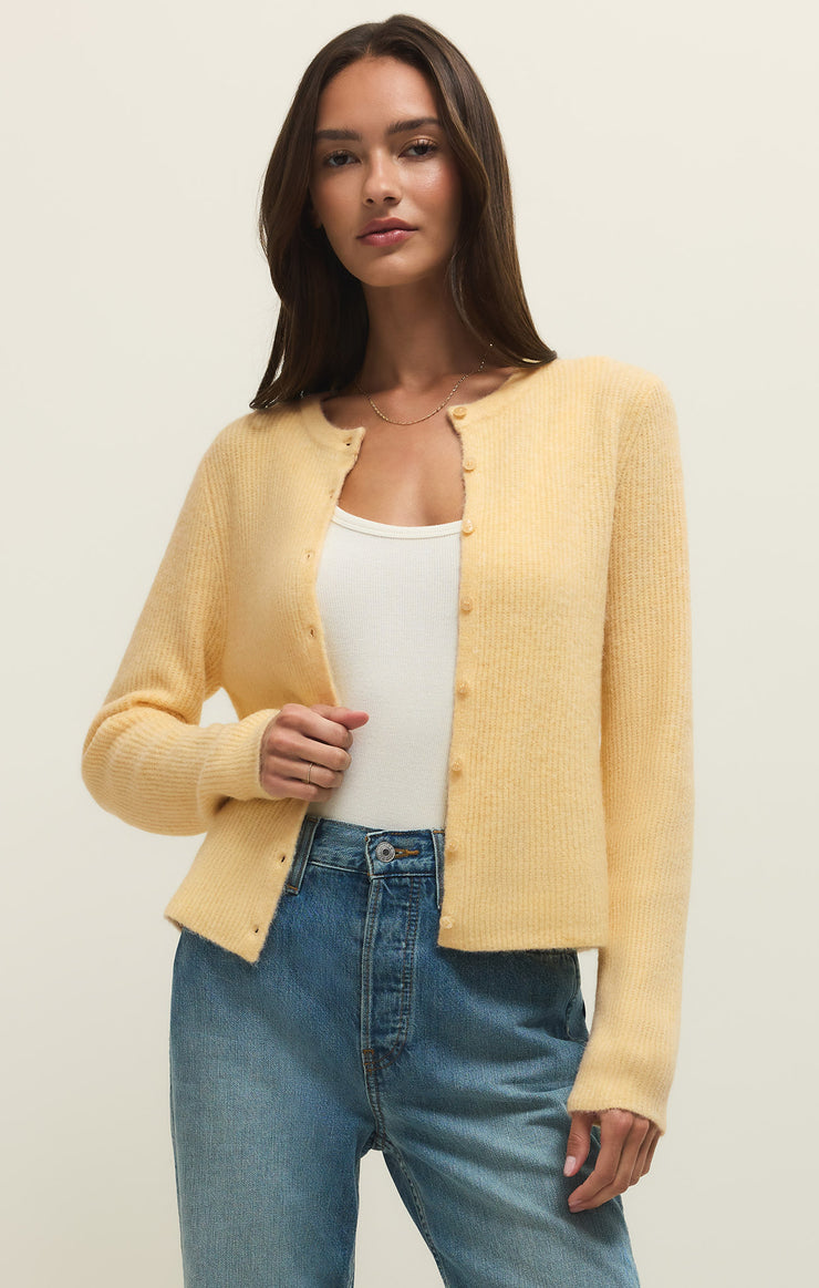 Sweaters Medina Cozy Rib Cardigan Custard