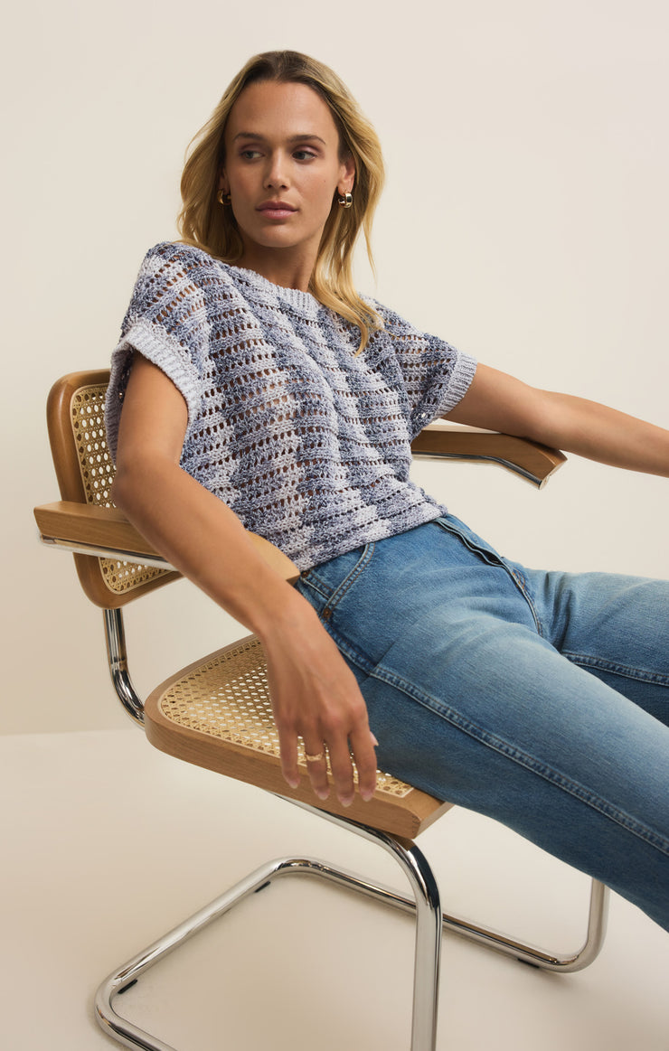 Tops Ballast Crochet Stripe Sweater Top Ballast Crochet Stripe Sweater Top