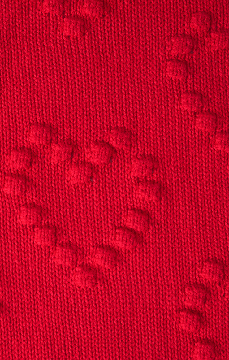 Sweaters Hearts Embroidered Cardigan Kiss Me Red