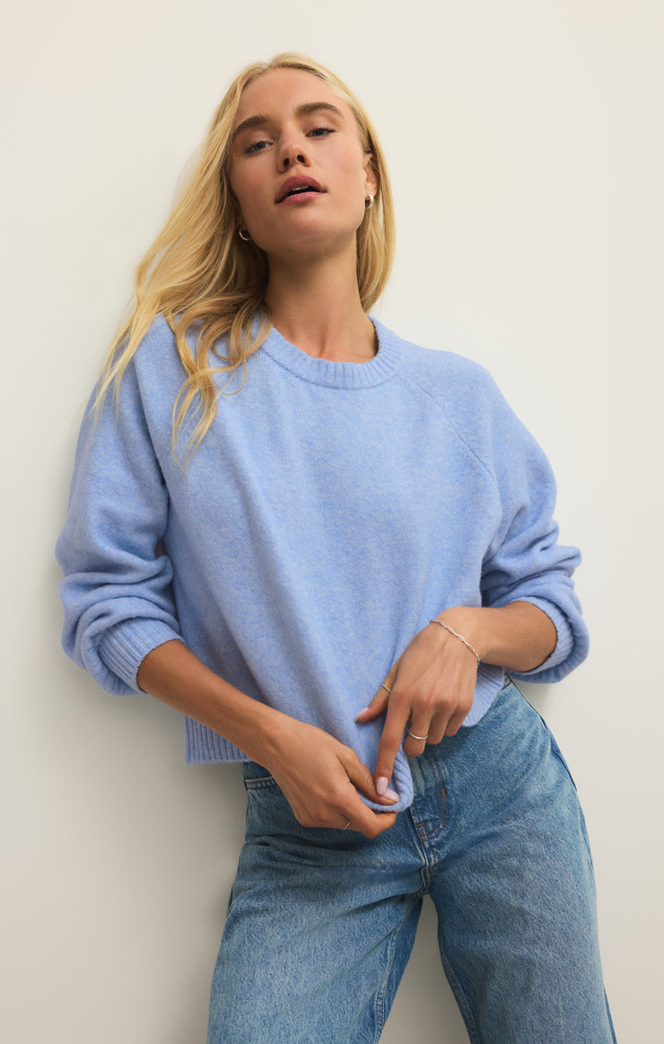 Sweaters Coming Up Cozy Sweater Blue Light