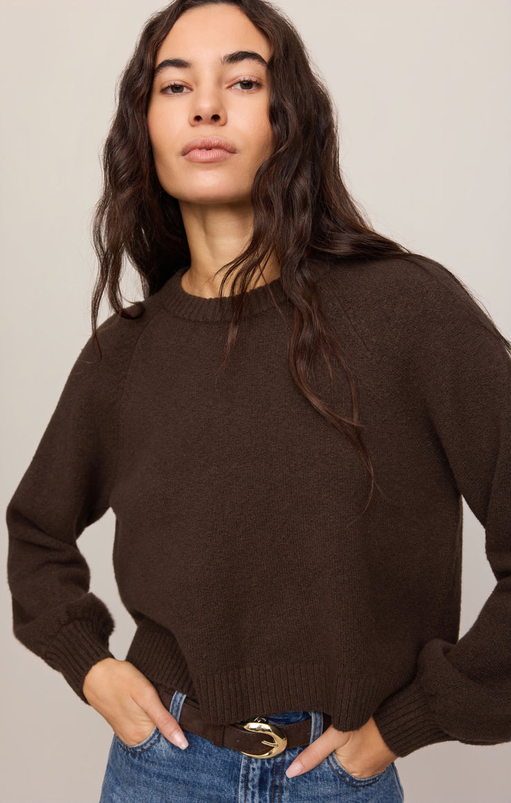 Sweaters Coming Up Cozy Sweater Dark Chocolate