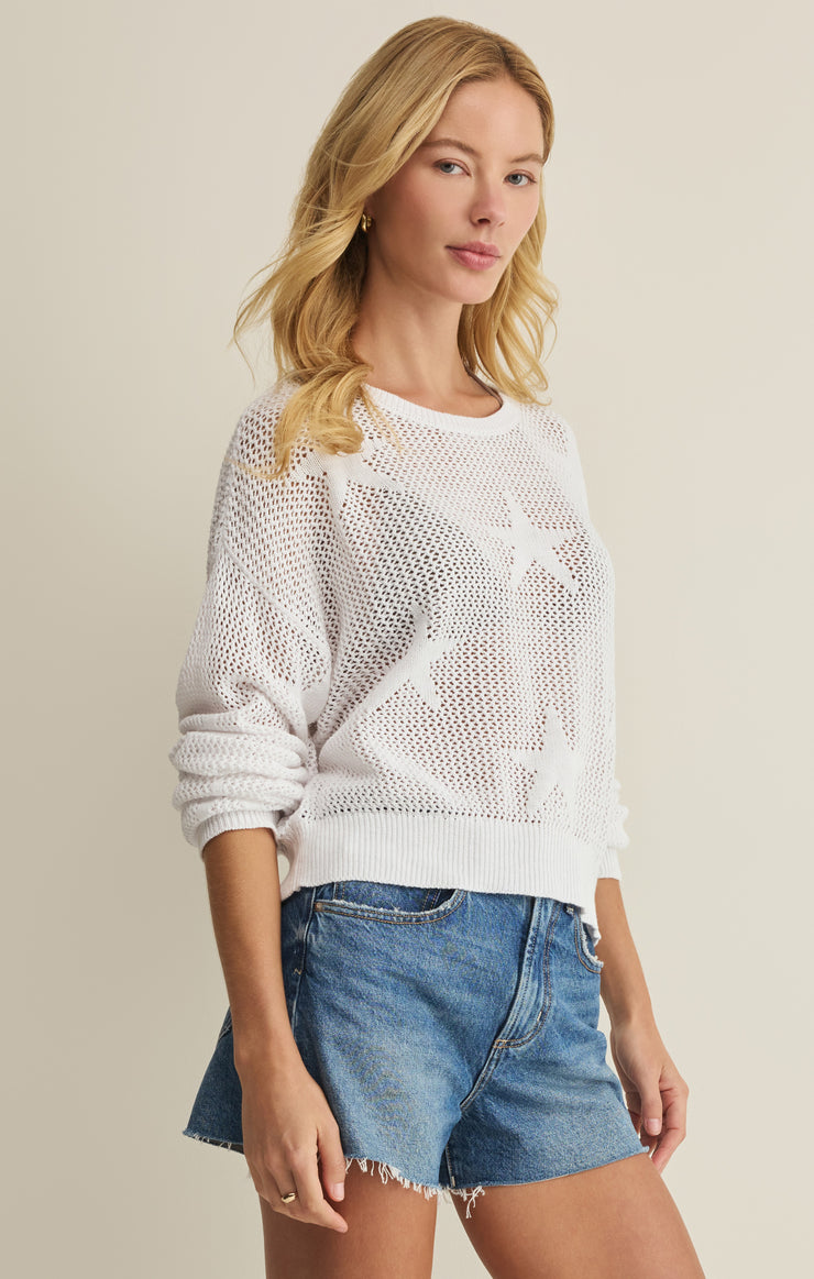 Sweaters Star Of The Show Crochet Top White