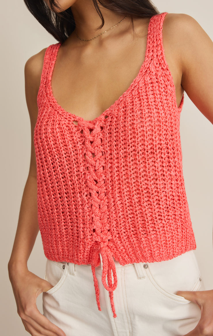 Tate Lace Up Sweater Top