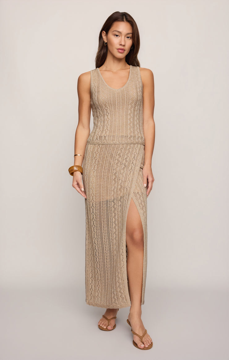 Sweaters Glimmer Pointelle Tank Gold Metallic