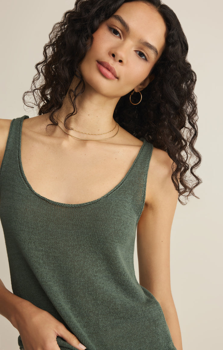 Sweaters Perch Linen Tank Everglade
