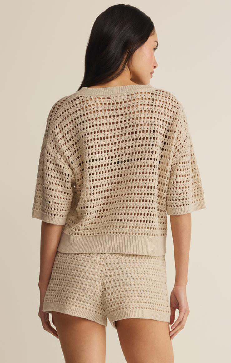 Sweaters Kylo Henley Crochet Top Island Coconut