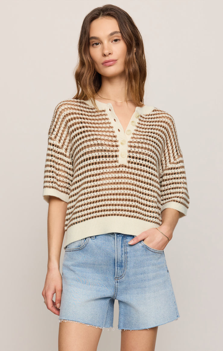 Kylo Striped Crochet Sweater – Z SUPPLY Kylo Striped Crochet Sweater – Z SUPPLY