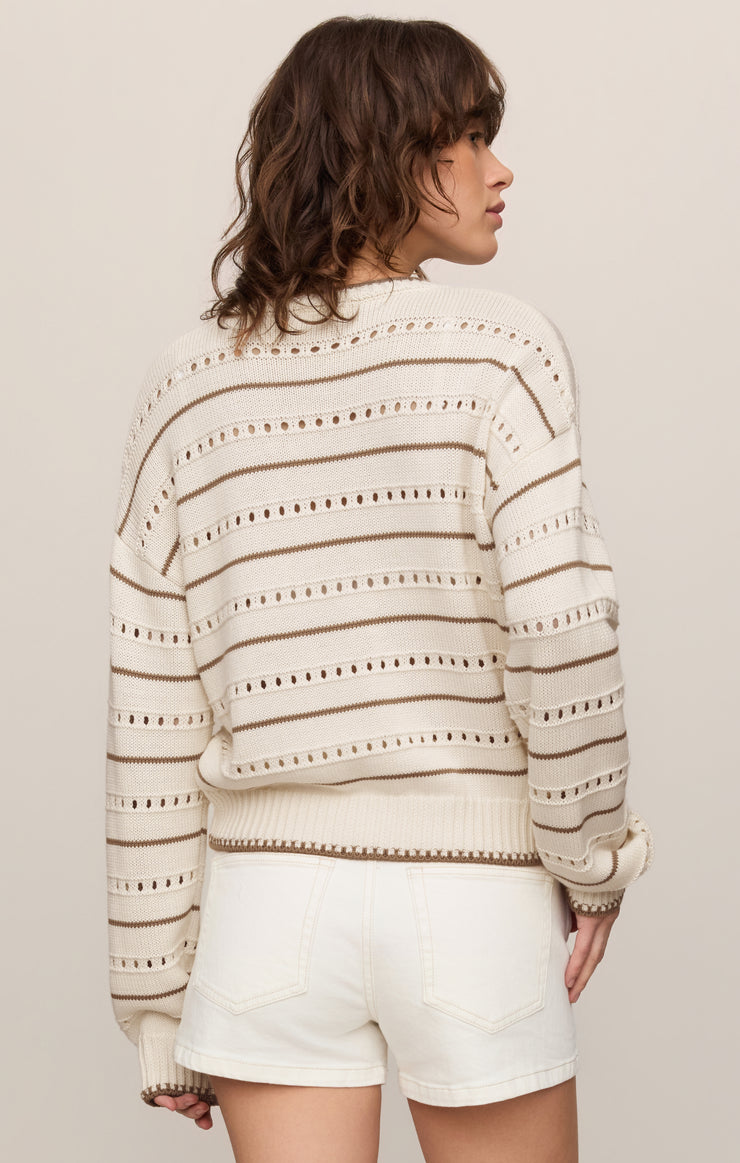 Sweaters Darby Stripe Pointelle Sweater Sandstone