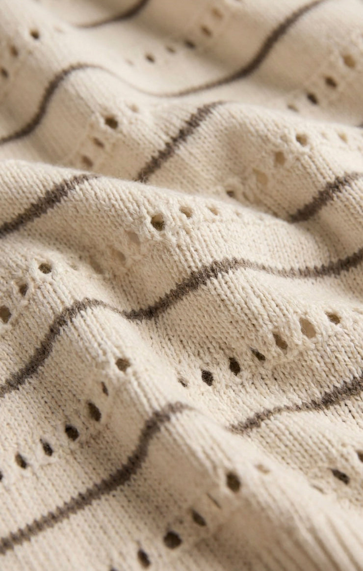 Sweaters Darby Stripe Pointelle Sweater Sandstone