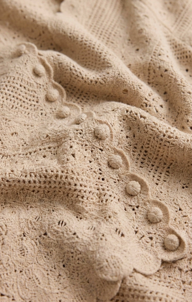 Sweaters Cressa Cropped Crochet Cardigan Natural