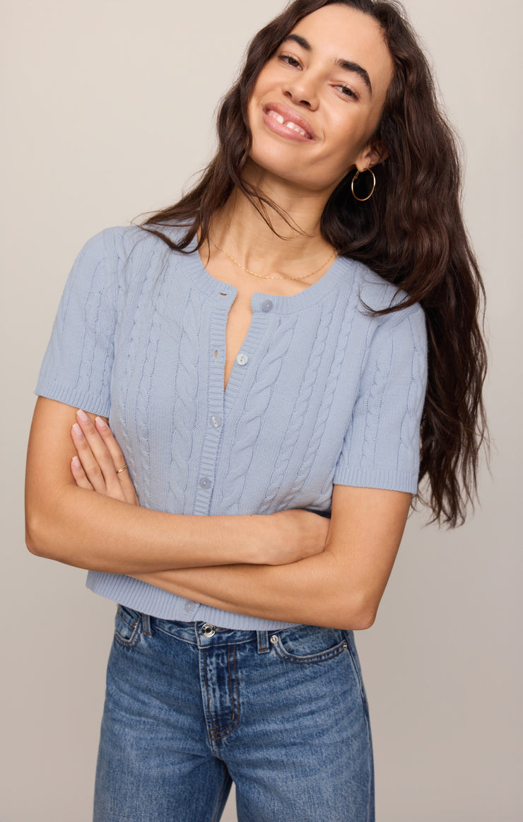 Sweaters Cera Short Sleeve Cardigan Skyline