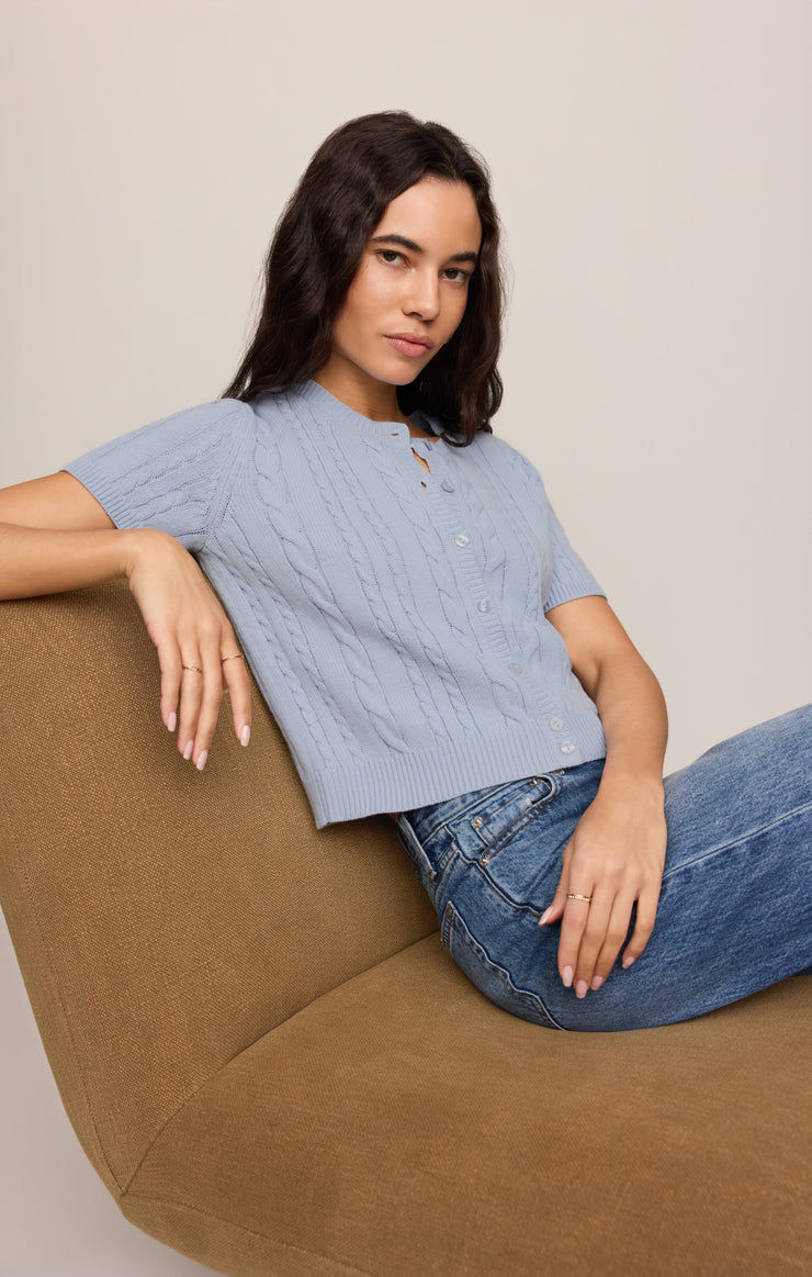 Sweaters Cera Short Sleeve Cardigan Skyline