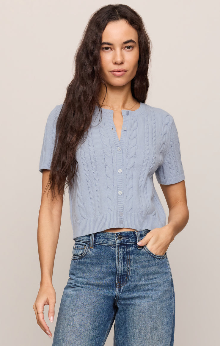 Sweaters Cera Short Sleeve Cardigan Skyline