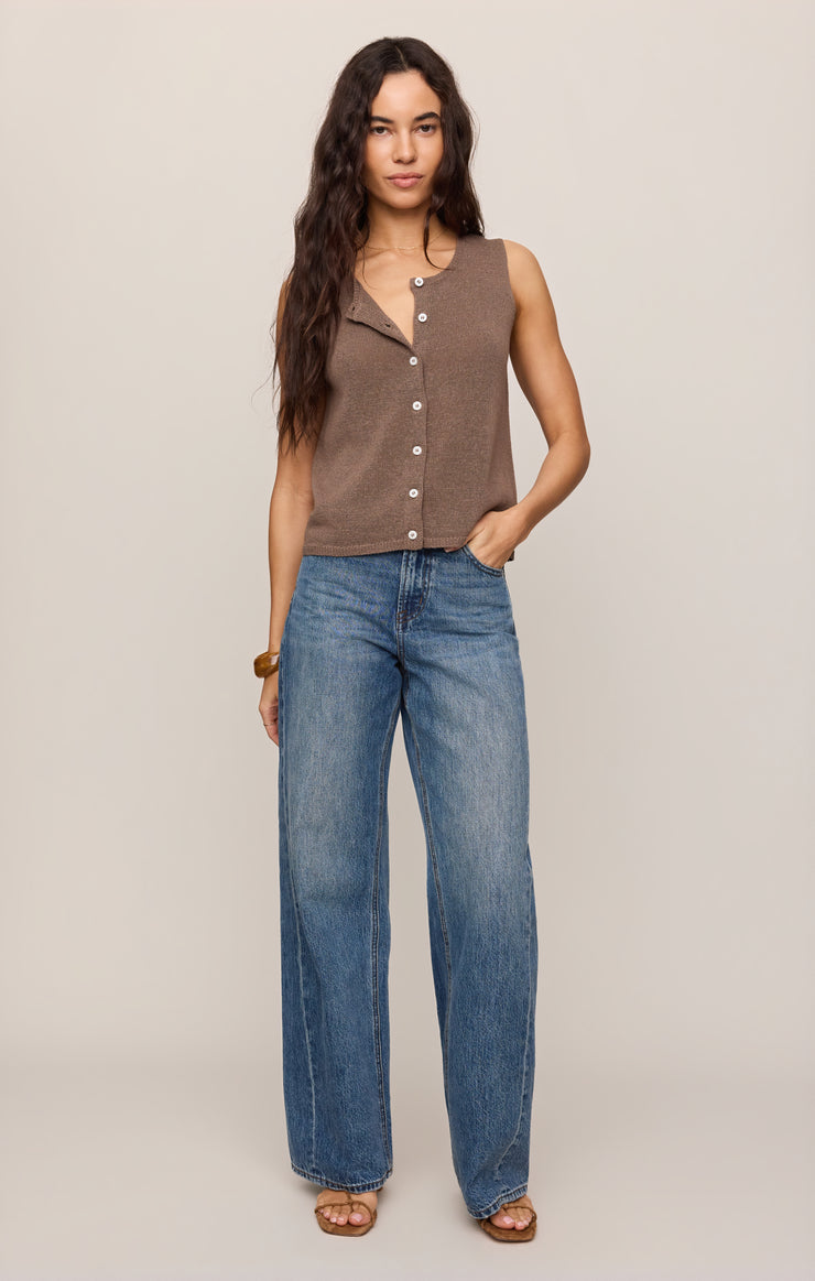 Sweaters Syd Linen Knit Vest Pebble Coast
