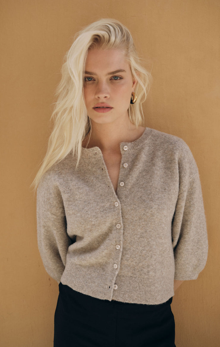 Sweaters Valor Short Sleeve Cardigan Natural Heather