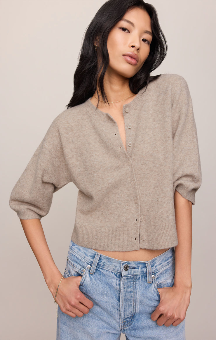 Sweaters Valor Short Sleeve Cardigan Natural Heather
