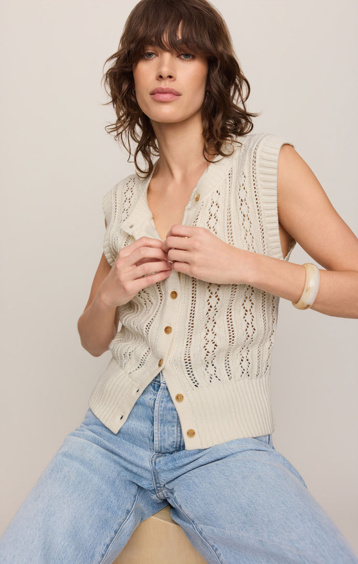 Sweaters Cabot Crochet Vest Sandstone