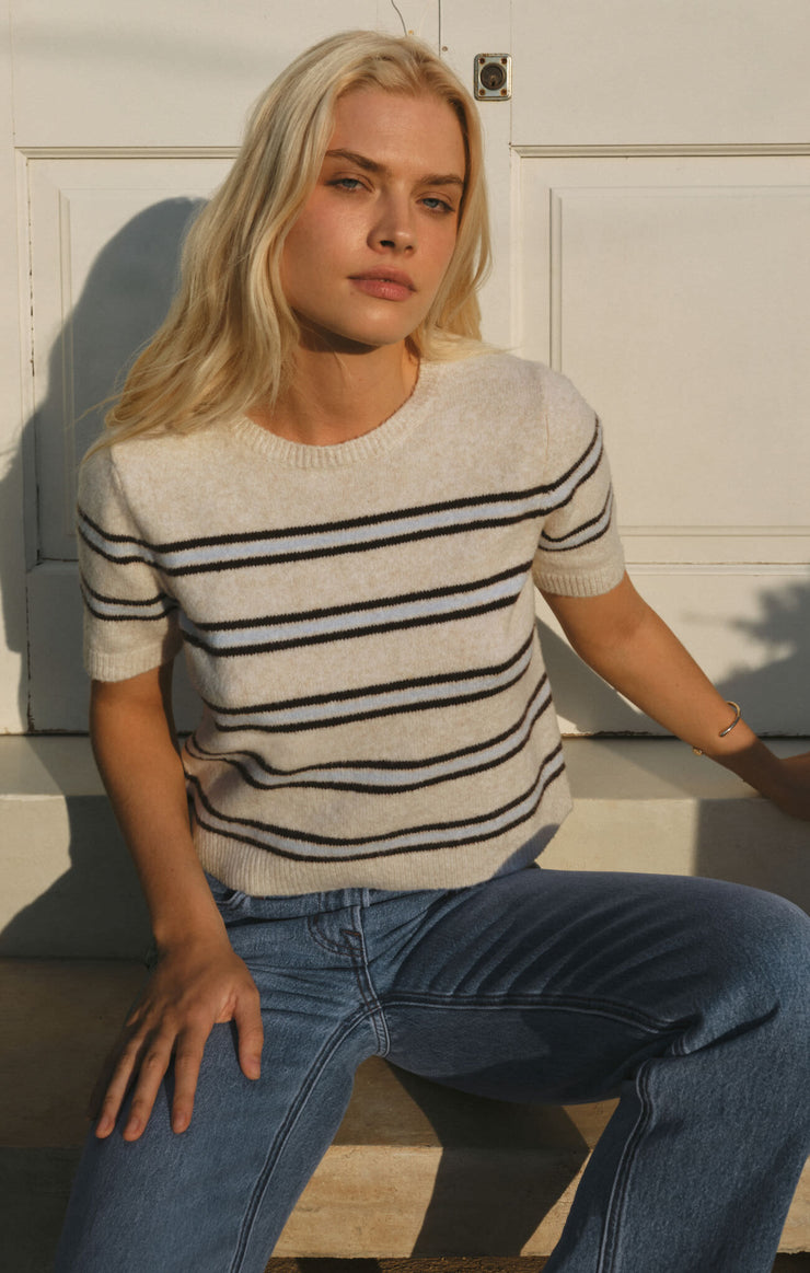 Sweaters Gatewood Stripe Sweater Tee Light Oatmeal Heather