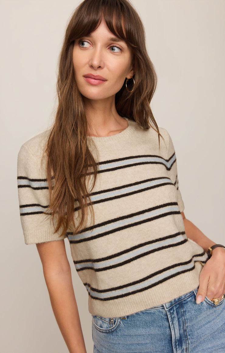 Sweaters Gatewood Stripe Sweater Tee Light Oatmeal Heather