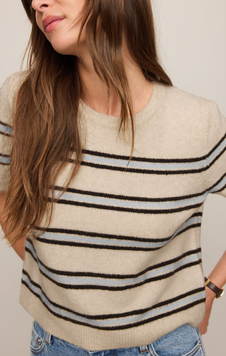 Sweaters Gatewood Stripe Sweater Tee Light Oatmeal Heather