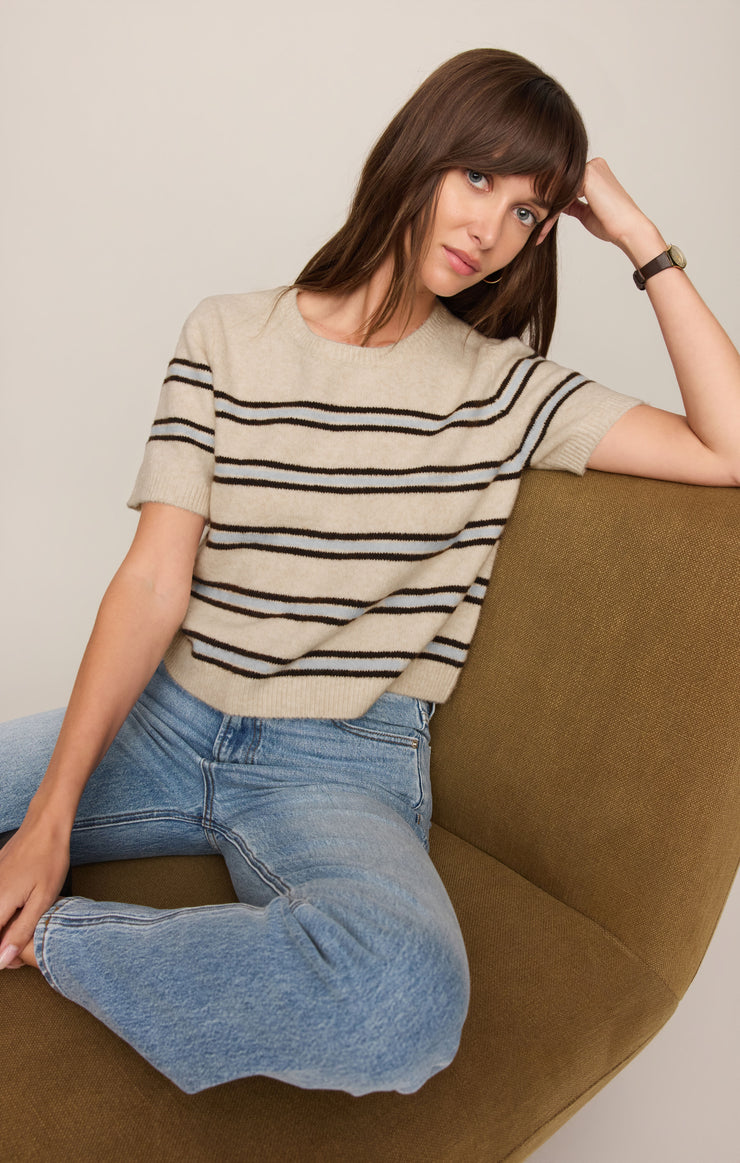 Sweaters Gatewood Stripe Sweater Tee Light Oatmeal Heather
