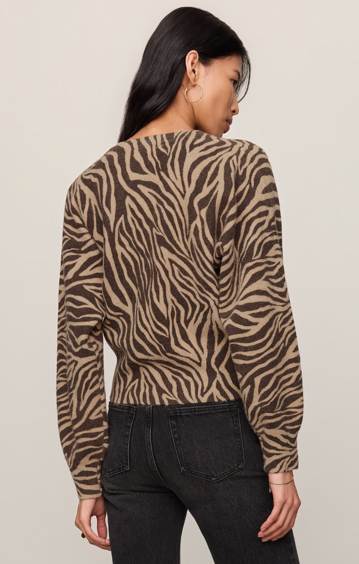 Sweaters All The Wild Zebra Cardigan Dark Chocolate