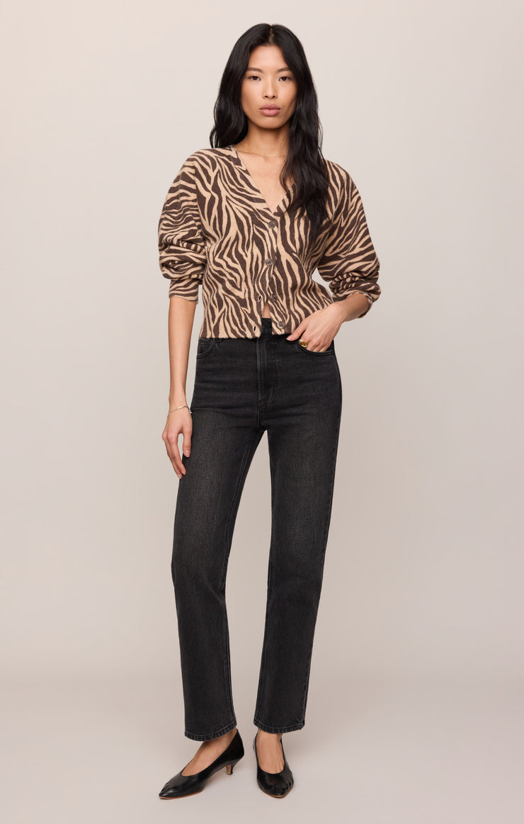 Sweaters All The Wild Zebra Cardigan Dark Chocolate