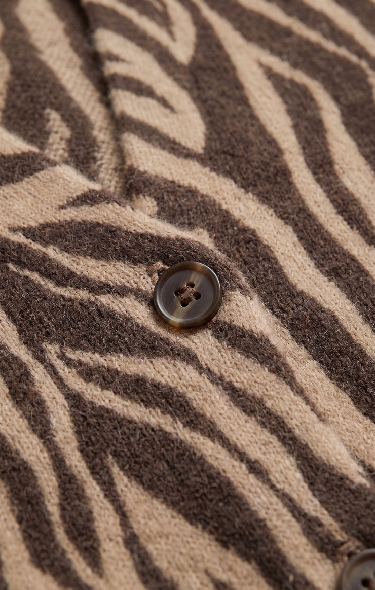 Sweaters All The Wild Zebra Cardigan Dark Chocolate