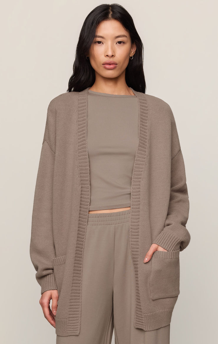 Sweaters Sanborn Open Cardigan Wild Mushroom