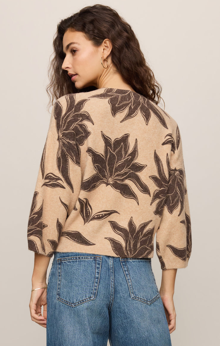 Sweaters Valor Floral Cardigan Soft Ecru