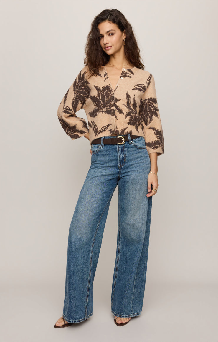Sweaters Valor Floral Cardigan Soft Ecru