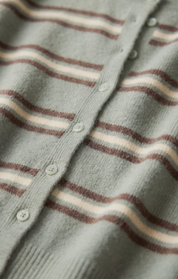 Sweaters Medina Cozy Stripe Cardigan Aqua Cloud