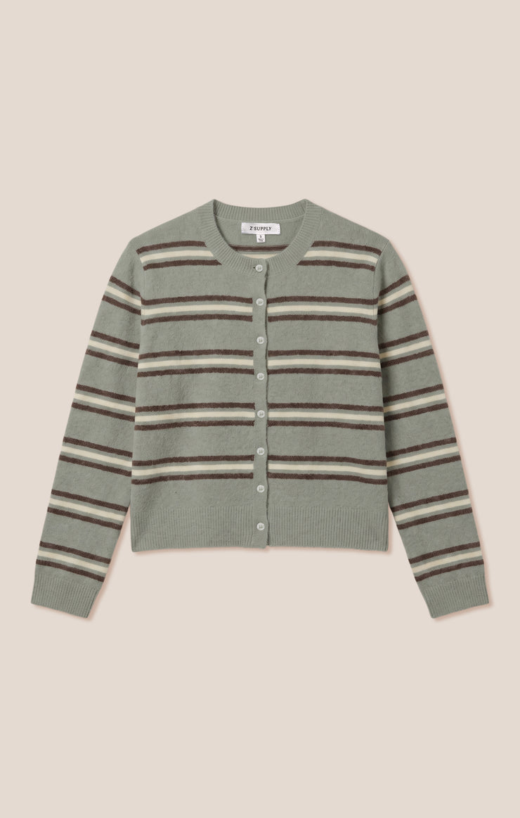 Sweaters Medina Cozy Stripe Cardigan Aqua Cloud