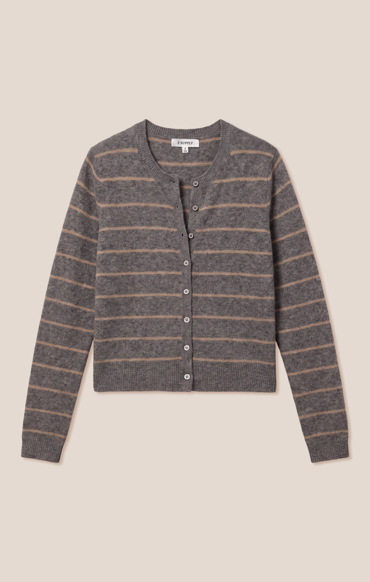 Sweaters Medina Cozy Stripe Cardigan Charcoal Heather