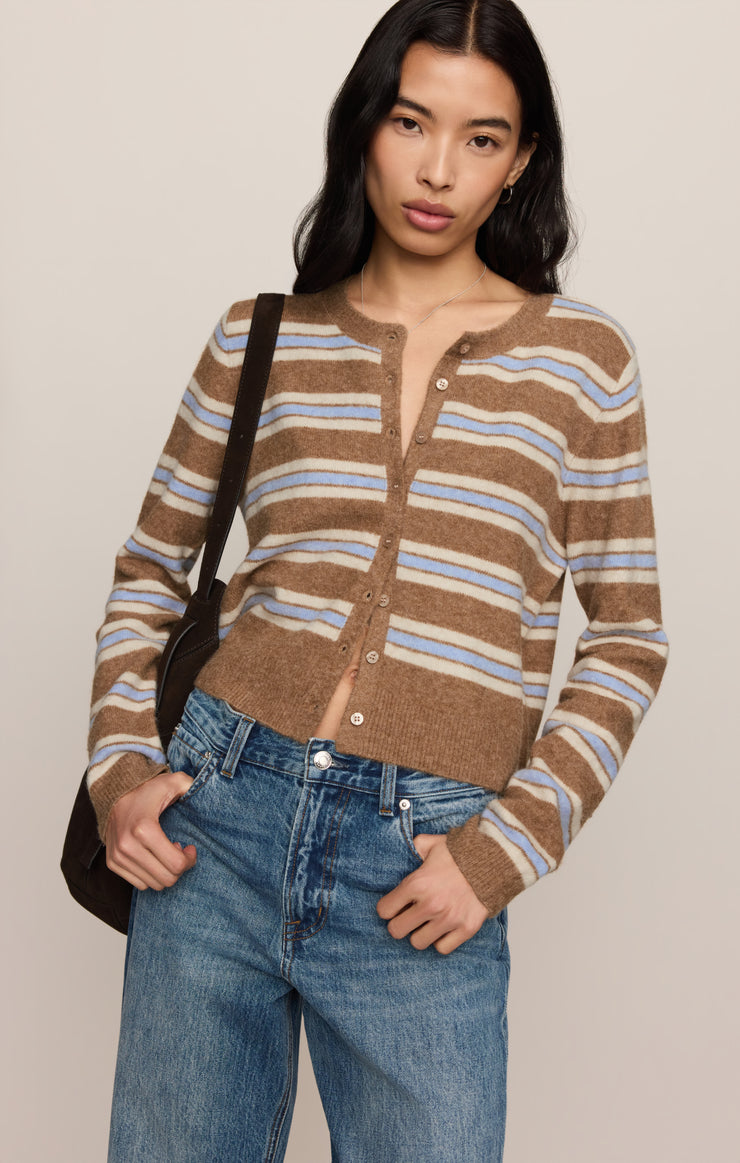 Sweaters Medina Cozy Stripe Cardigan Golden Caramel